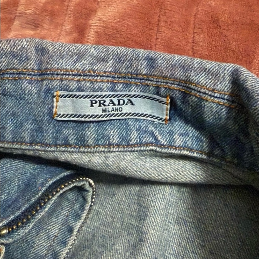 Prada Blue Cropped Denim Jacket - Picture 9 of 13